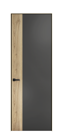 Дверь межкомнатная Дуэт 19 Цвет Антрацит Покрытие ЭМАЛИ Эмаль Наличник Скрытый короб золото Цена 56877