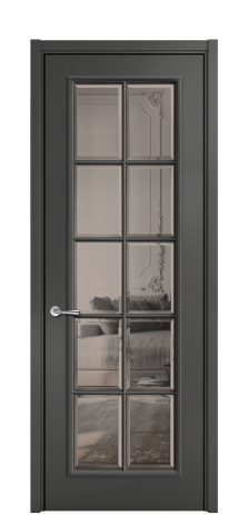 Дверь межкомнатная Амелия 10 Цвет Антрацит Покрытие ЭМАЛИ Эмаль Наличник L 50 Цена 79097