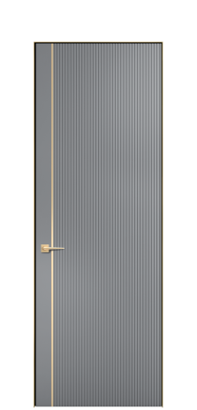 Дверь межкомнатная Меццо Слот 12 Цвет Гриджио Покрытие ЭМАЛИ Эмаль Наличник Скрытый короб золото Цена 51791